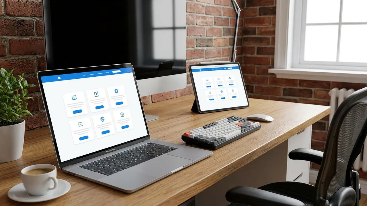 Moderne, neu gestaltete Website auf Laptop und Tablet nach einem Relaunch
