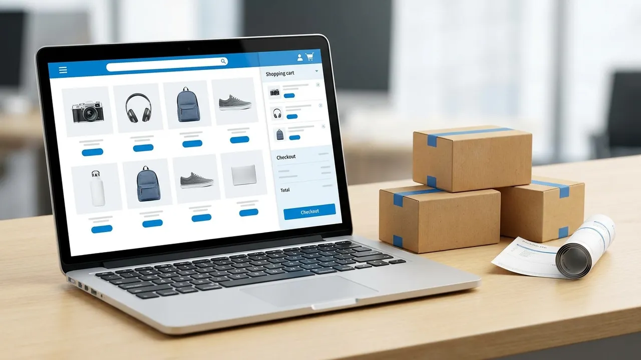 Moderner Online-Shop mit Produktübersicht und Warenkorb – E-Commerce von enkoshop