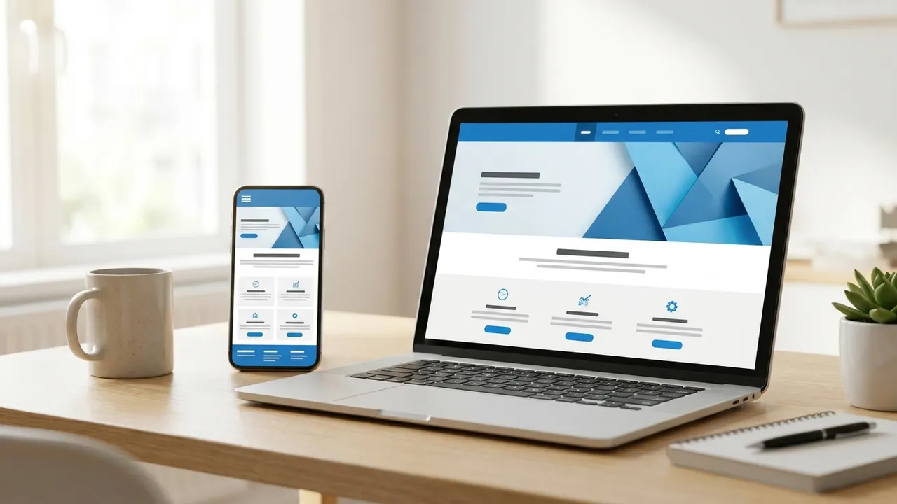 Responsive Webseite auf Laptop und Smartphone – professionelles Webdesign von enkoshop