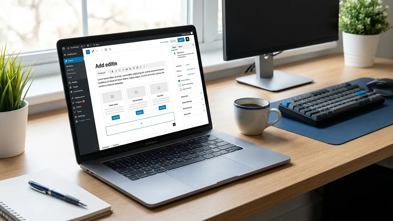 WordPress-Website wird auf einem Laptop erstellt – WordPress-Experte enkoshop